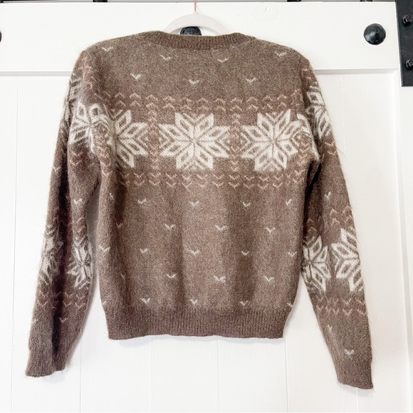 Rouje Tia Sweater Jumper Brown White Snowflake Size 36 US 4 - Picture 6 of 8